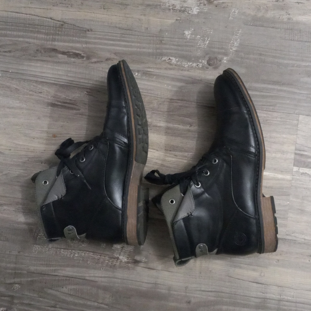 BullBoxer B-52 Men's Lace Up Black & Gray Datails Boots Size 11